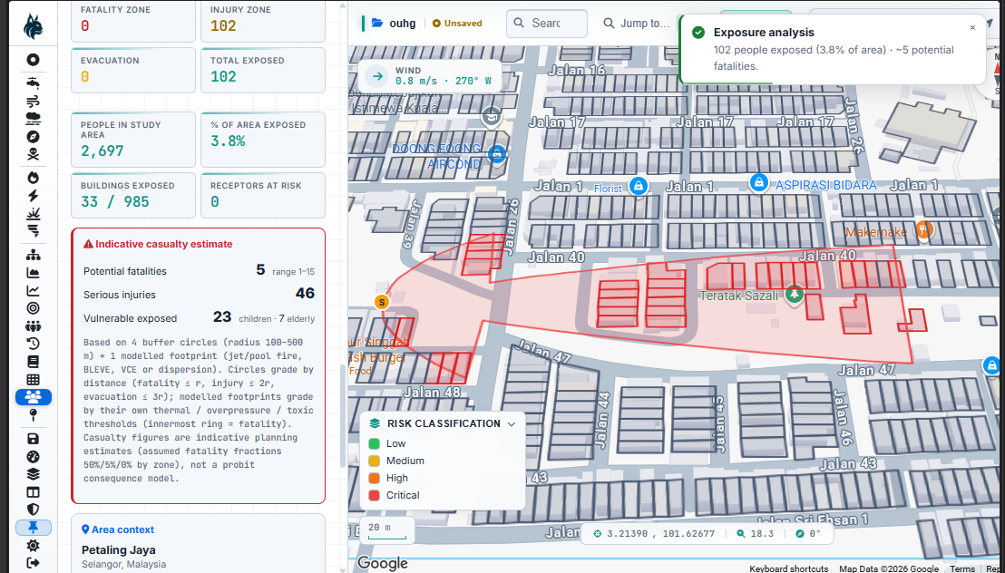 RiskLynx hazard buffer zones